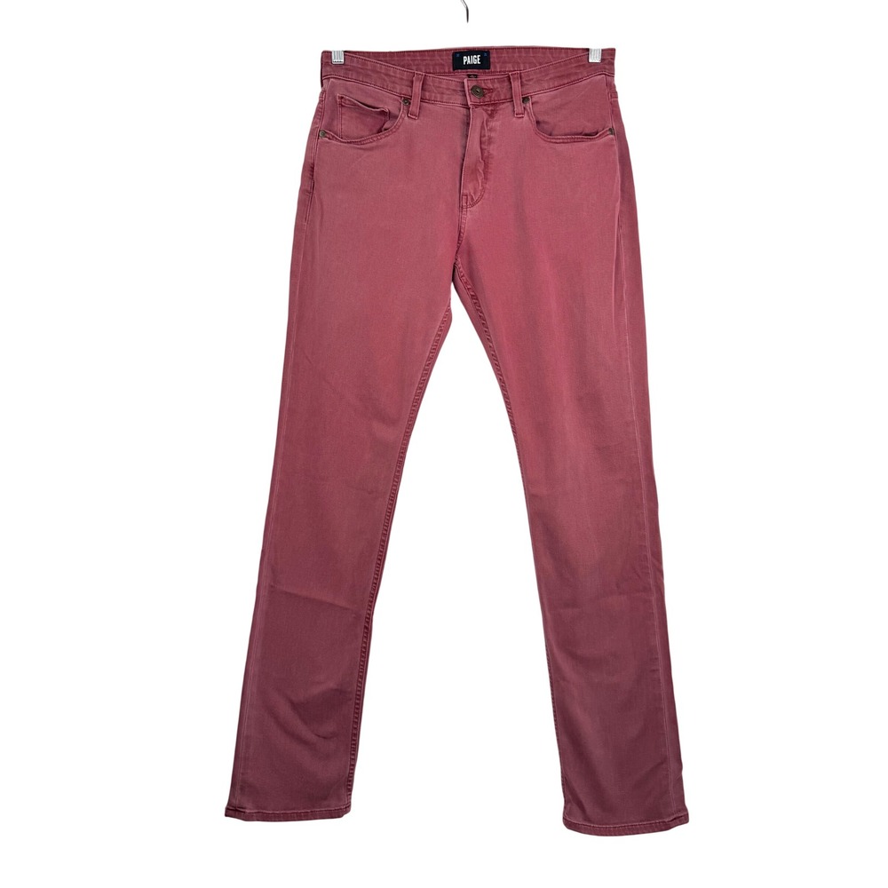 PAIGE Federal sz 31 Radish Red Straight Leg Jeans preppy‎ dandy